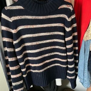Madewell navy and multicolored stripe sweater